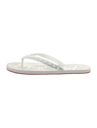 Christian Louboutin Spike Accents Rubber Flip Flops