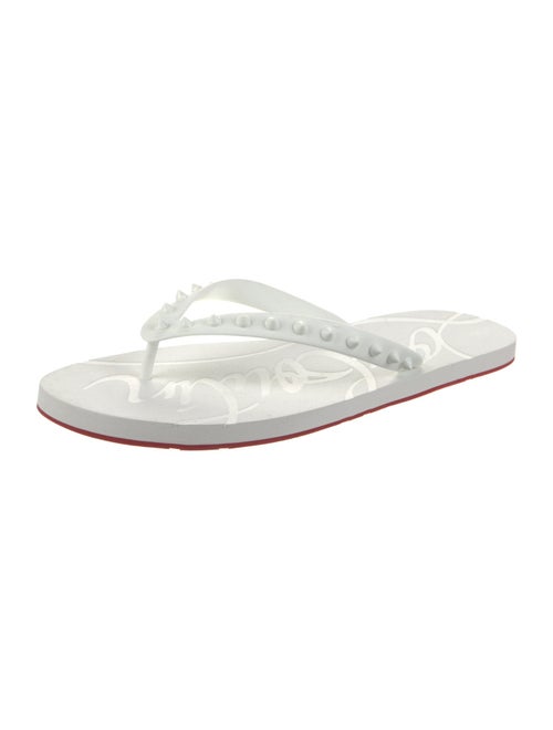 Christian Louboutin Spike Accents Rubber Flip Flops