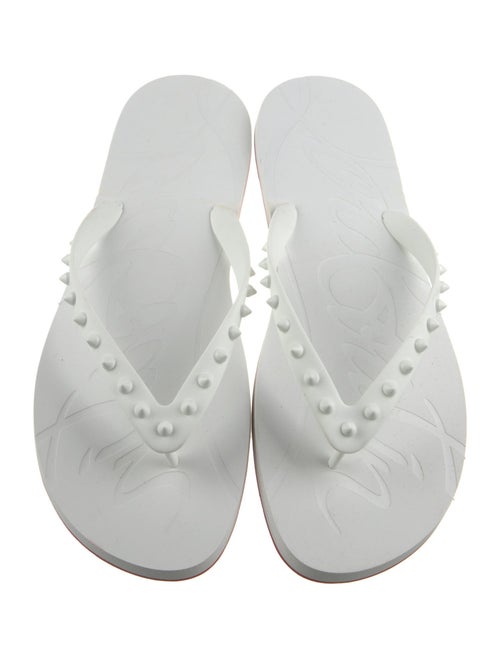 Christian Louboutin Spike Accents Rubber Flip Flops