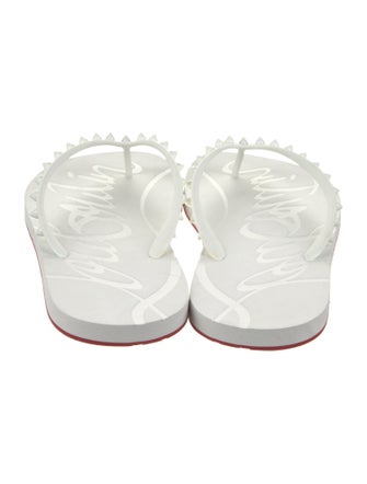 Christian Louboutin Spike Accents Rubber Flip Flops