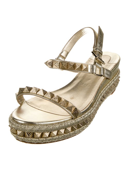 Christian Louboutin Leather Studded Accents Espadrilles