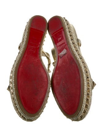 Christian Louboutin Leather Studded Accents Espadrilles
