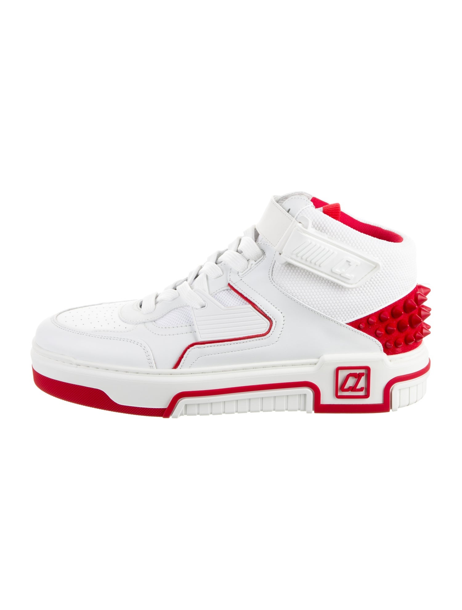 Christian Louboutin Spike Accents Leather Sneakers