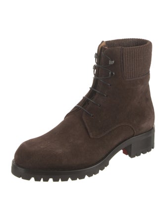 Christian Louboutin Suede Combat Boots