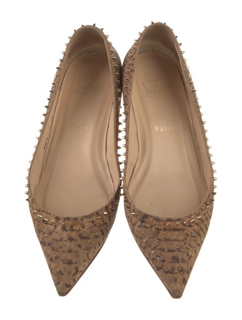 Christian Louboutin Spike Accents Leather Flats