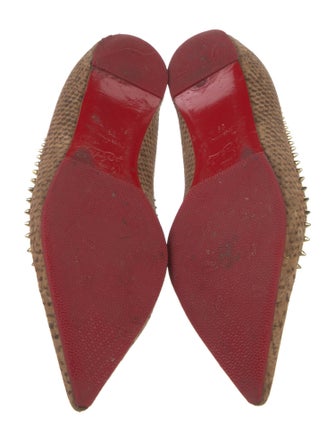 Christian Louboutin Spike Accents Leather Flats