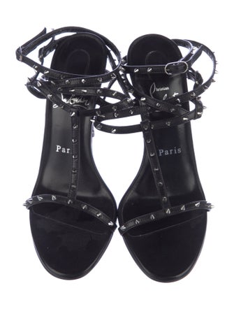 Christian Louboutin Spike Accents Leather Gladiator Sandals