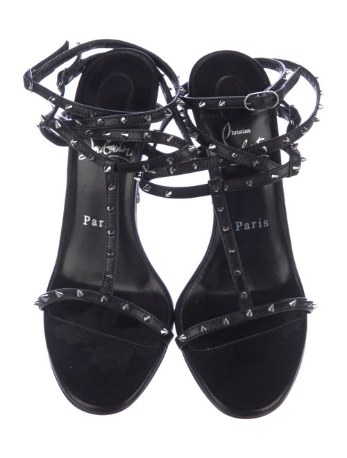 Christian Louboutin Spike Accents Leather Gladiator Sandals