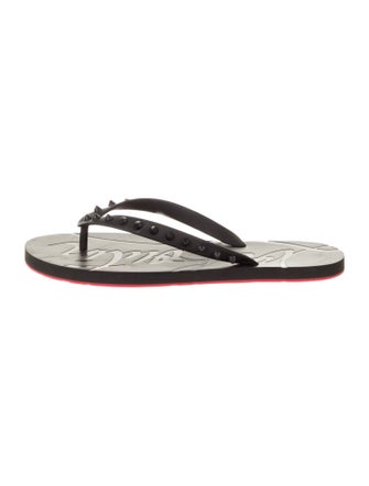 Christian Louboutin Rubber Studded Accents Flip Flops
