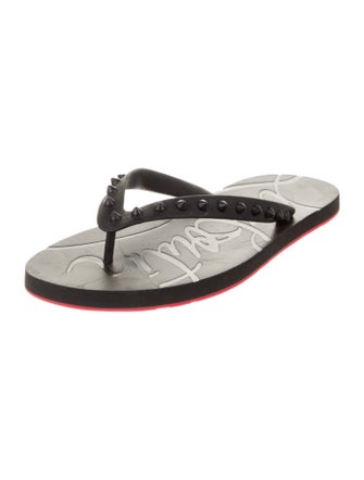 Christian Louboutin Rubber Studded Accents Flip Flops