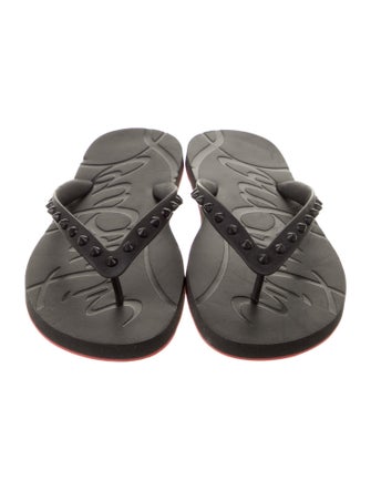 Christian Louboutin Rubber Studded Accents Flip Flops