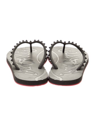 Christian Louboutin Rubber Studded Accents Flip Flops