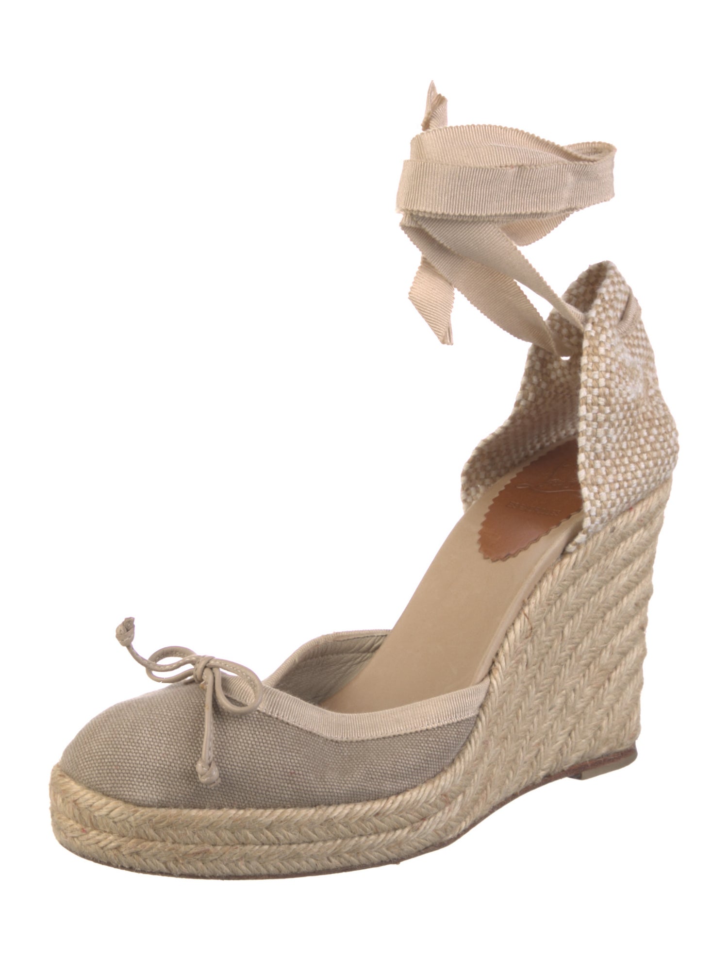 Christian Louboutin Canvas Grosgrain Trim Espadrilles