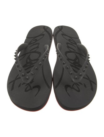Christian Louboutin Rubber Studded Accents Flip Flops