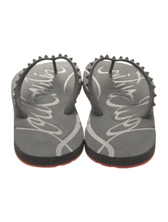 Christian Louboutin Rubber Studded Accents Flip Flops