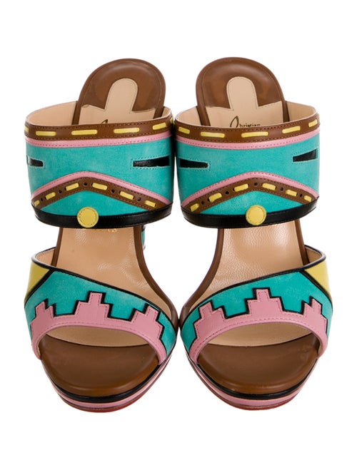 Christian Louboutin Suede Printed Slides