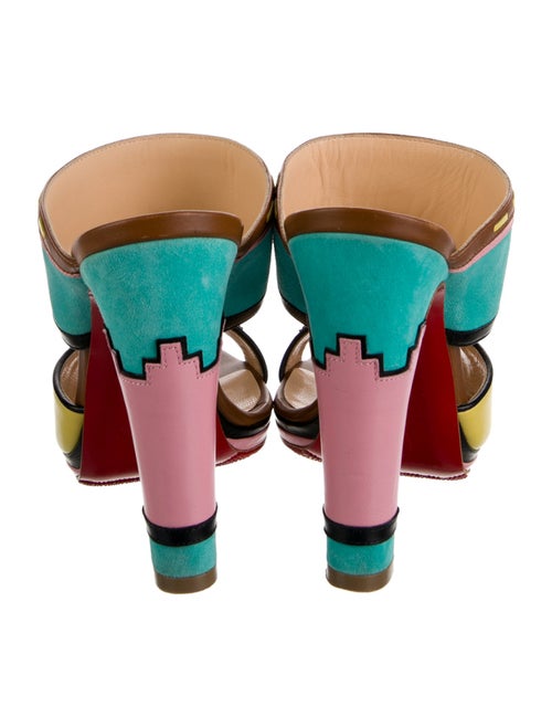 Christian Louboutin Suede Printed Slides