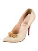 Christian Louboutin Canvas Ruffle Embellishment Pumps