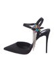 Christian Louboutin Satin Crystal Embellishments Slingback Pumps