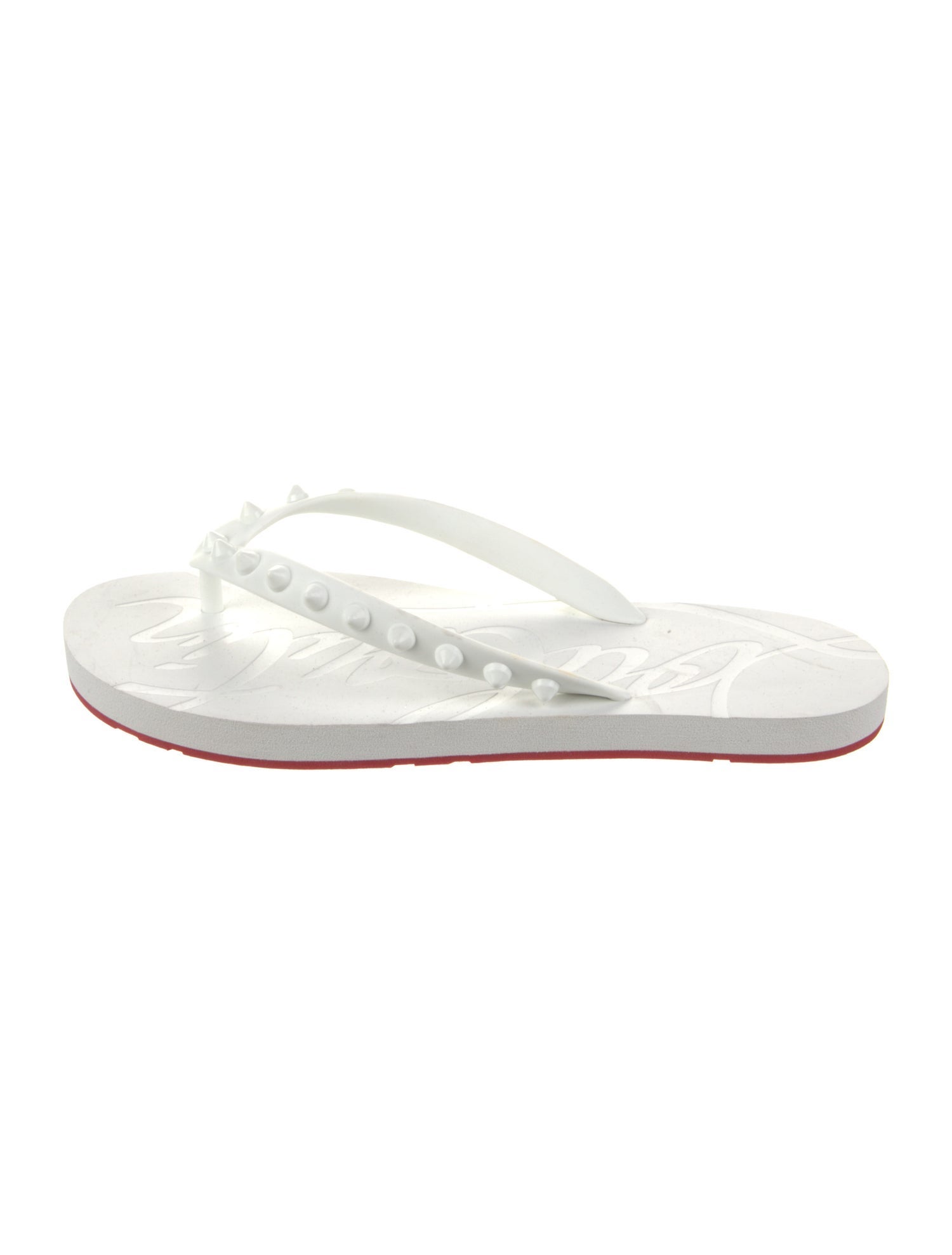 Christian Louboutin Rubber Studded Accents Flip Flops