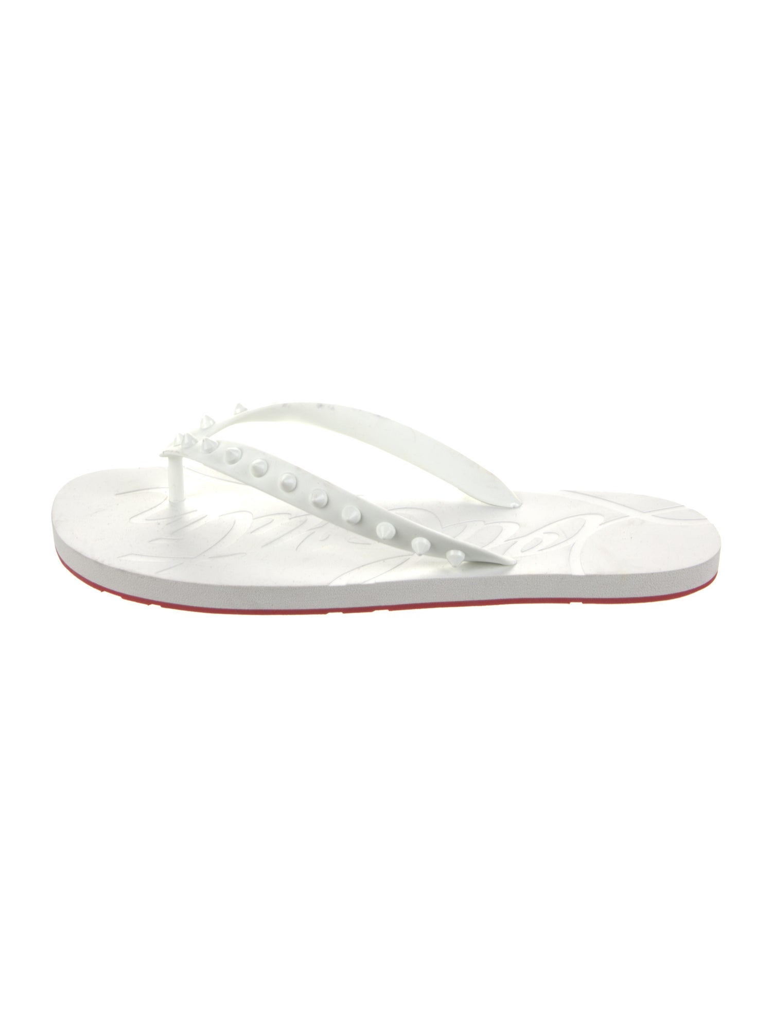 Christian Louboutin Spike Accents Rubber Flip Flops
