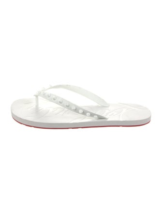 Christian Louboutin Spike Accents Rubber Flip Flops