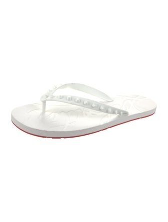 Christian Louboutin Spike Accents Rubber Flip Flops