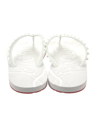 Christian Louboutin Spike Accents Rubber Flip Flops