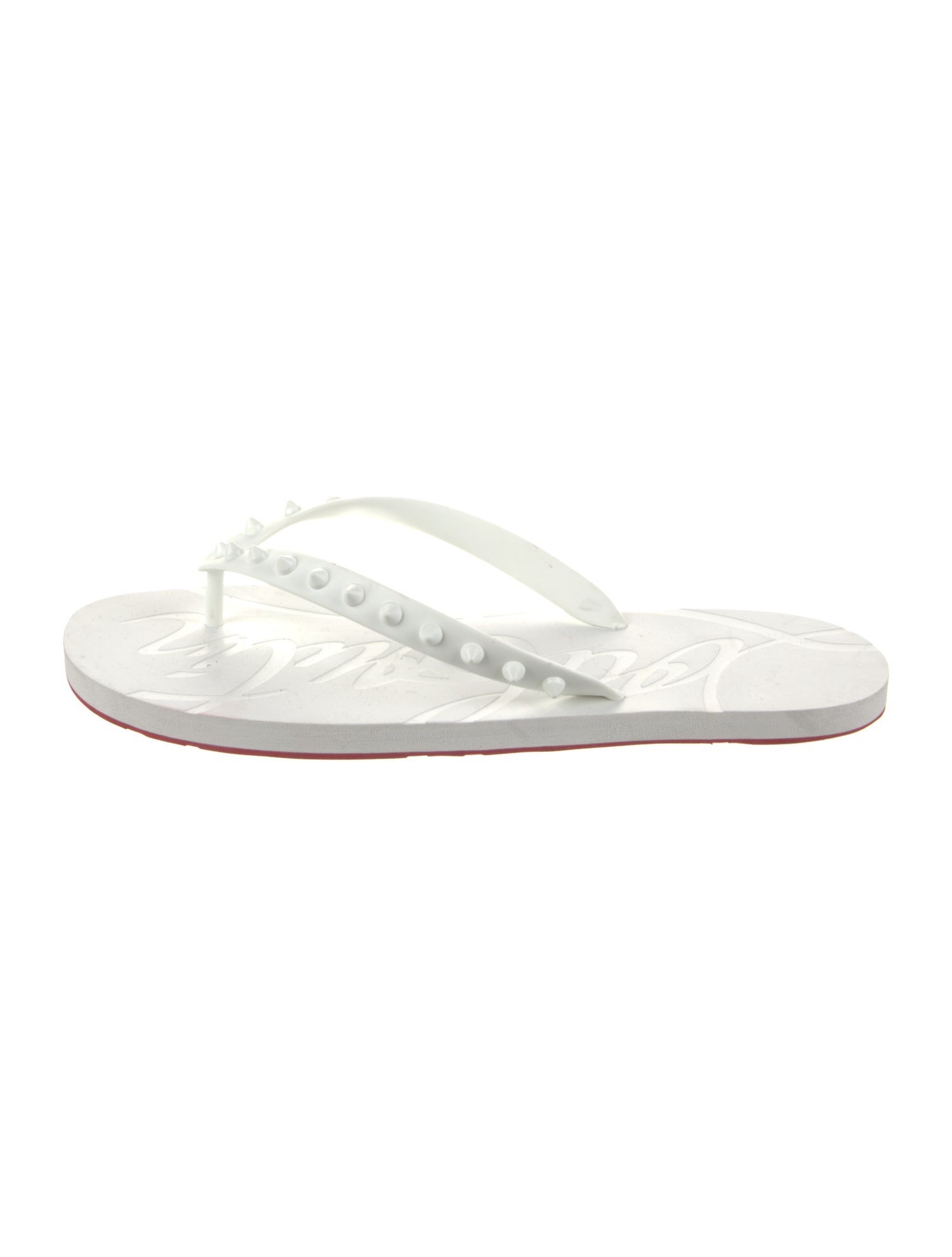Christian Louboutin Rubber Studded Accents Flip Flops