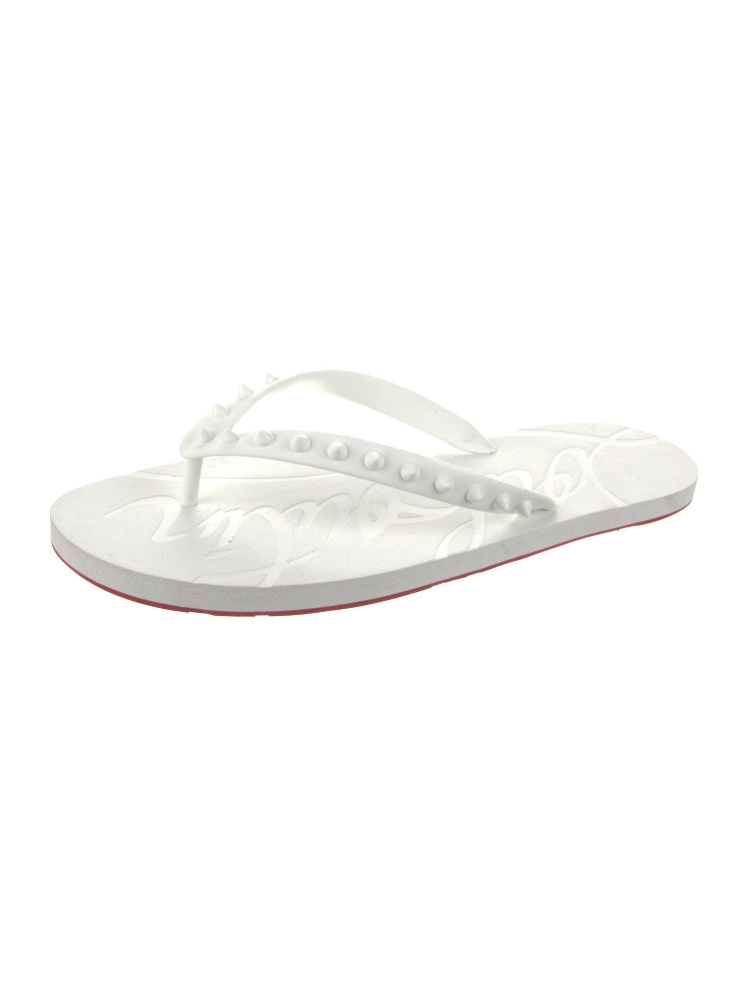Christian Louboutin Rubber Studded Accents Flip Flops