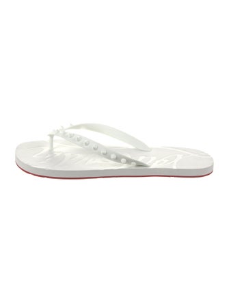 Christian Louboutin Rubber Studded Accents Flip Flops