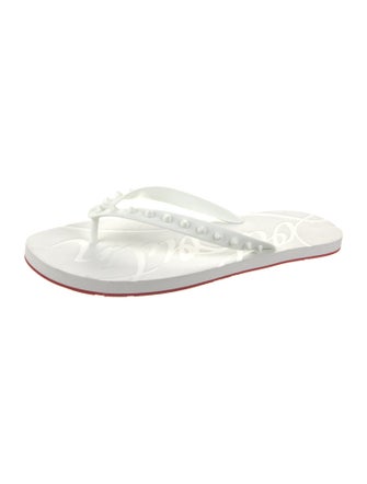 Christian Louboutin Rubber Studded Accents Flip Flops