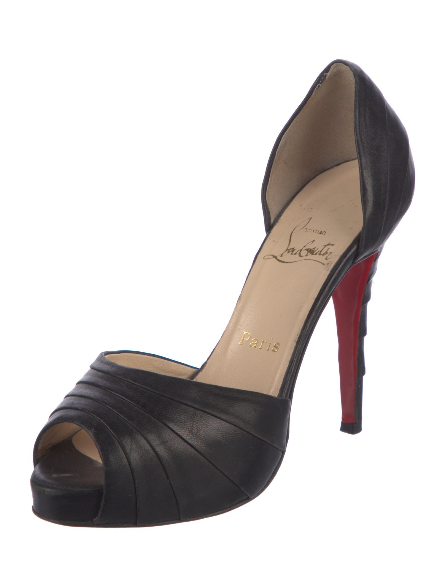 Christian Louboutin D'Orsay Leather D'Orsay Pumps
