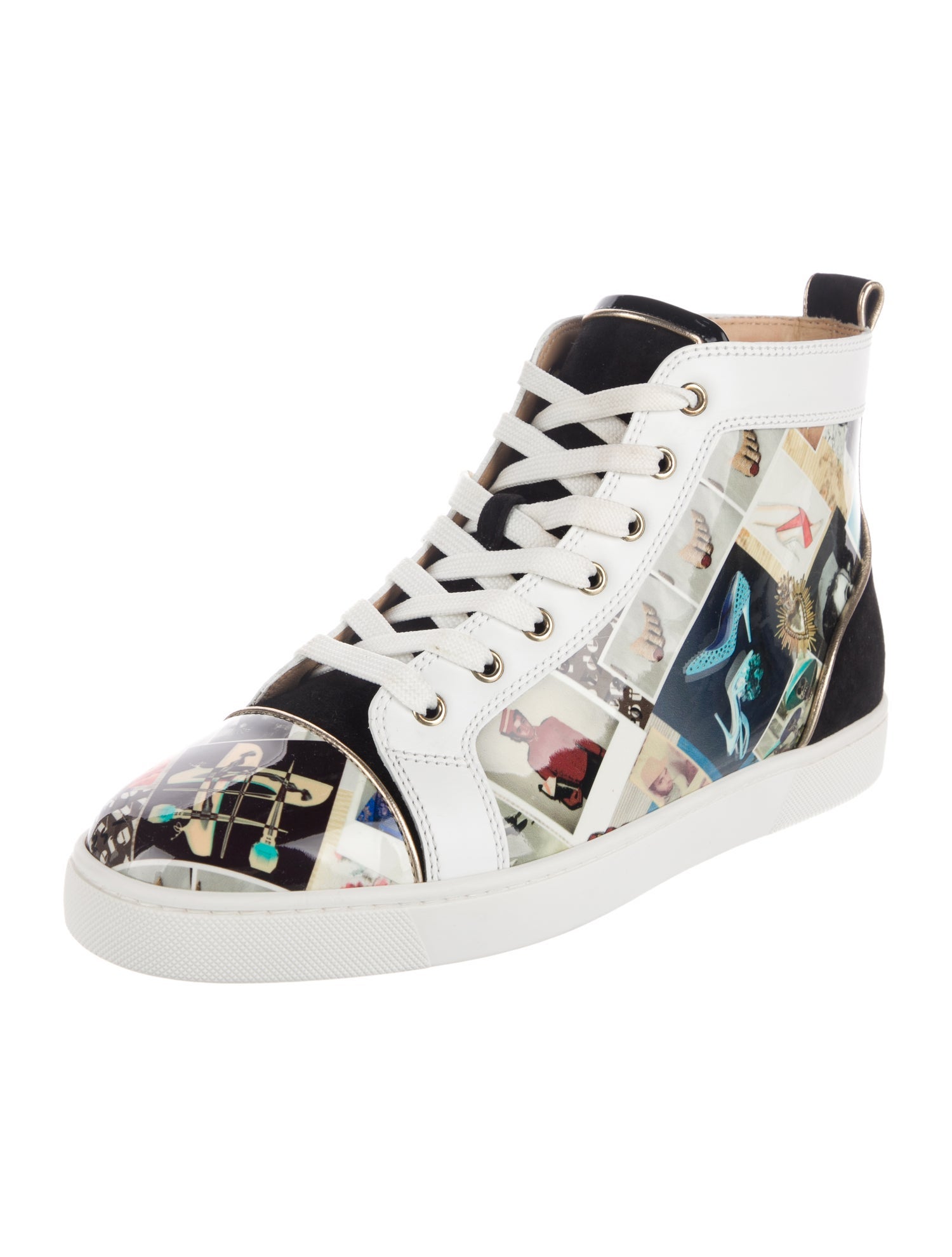 Christian Louboutin Patent Leather Printed Sneakers w/ Tags