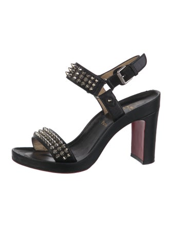Christian Louboutin Spike Accents Leather Sandals