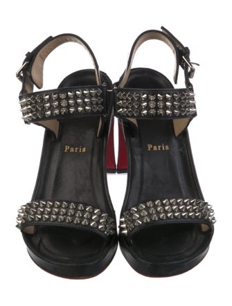 Christian Louboutin Spike Accents Leather Sandals
