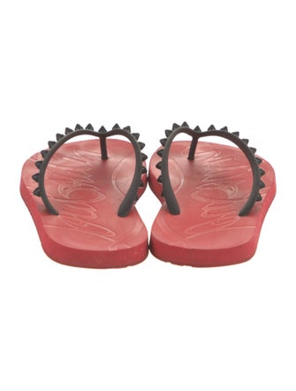Christian Louboutin Spike Accents Rubber Flip Flops