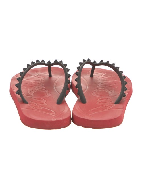 Christian Louboutin Spike Accents Rubber Flip Flops