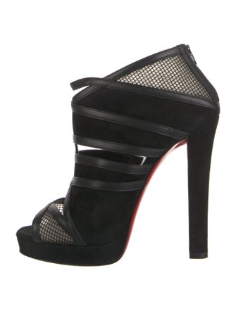 Christian Louboutin Suede Mesh Accents Sandals