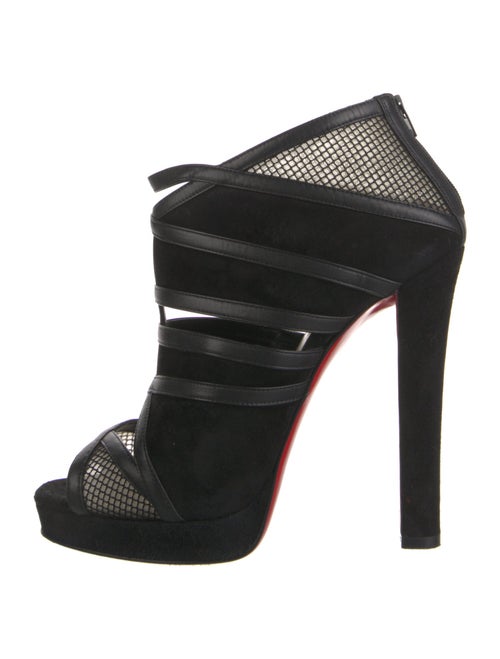 Christian Louboutin Suede Mesh Accents Sandals
