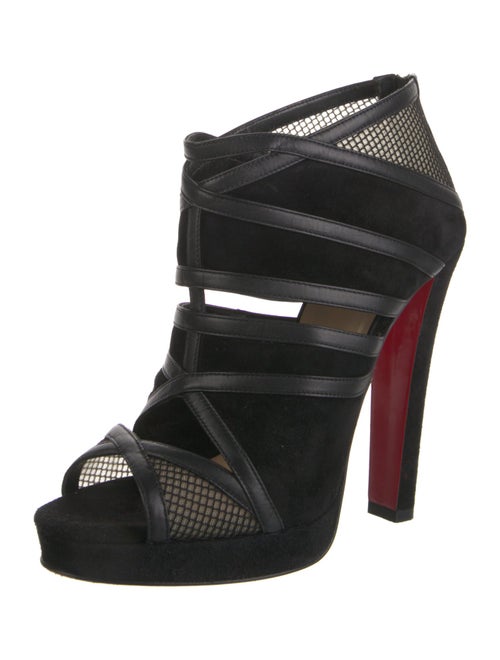 Christian Louboutin Suede Mesh Accents Sandals