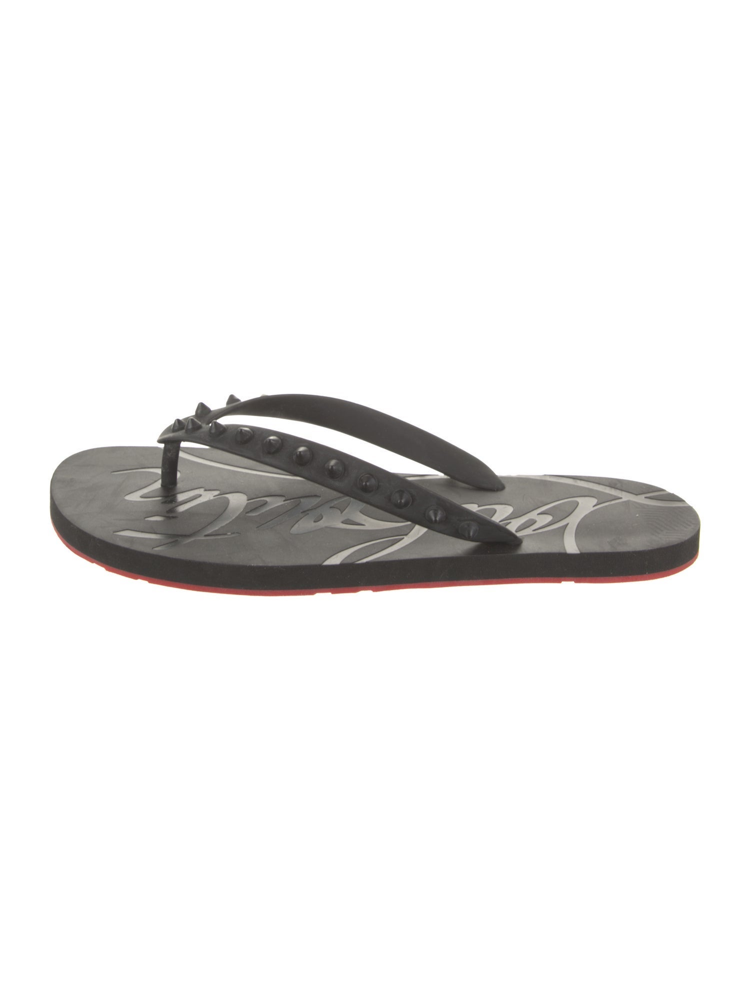 Christian Louboutin Rubber Studded Accents Flip Flops