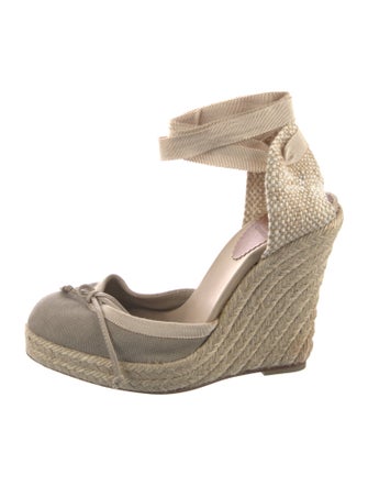 Christian Louboutin Canvas Grosgrain Trim Pumps