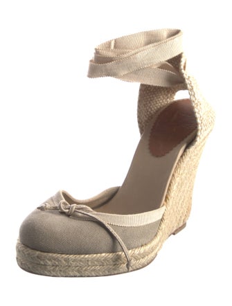 Christian Louboutin Canvas Grosgrain Trim Pumps