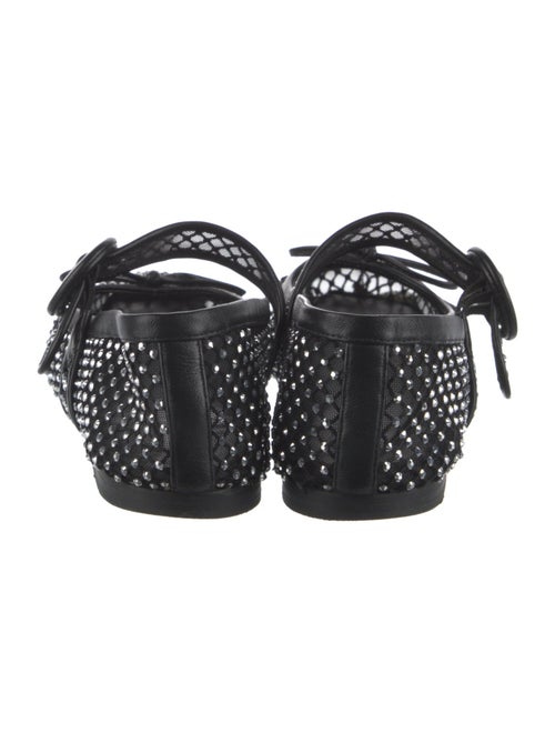 Christian Louboutin Crystal Mesh Accents Mary Jane Flats