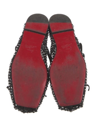 Christian Louboutin Crystal Mesh Accents Mary Jane Flats