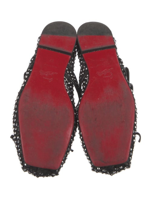 Christian Louboutin Crystal Mesh Accents Mary Jane Flats