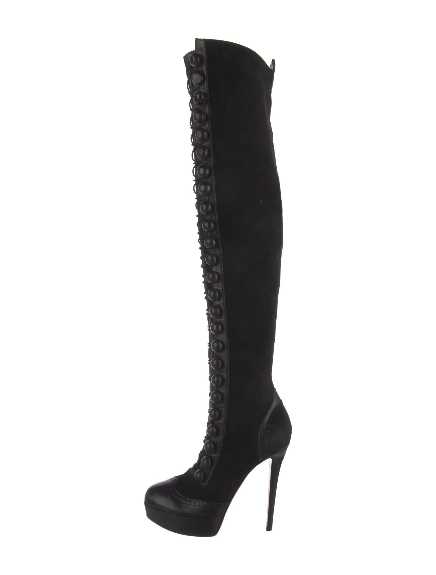 Christian Louboutin Suede Lace-Up Boots