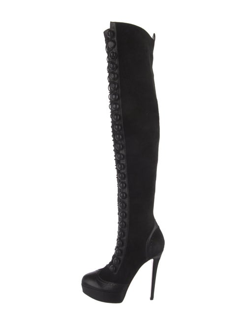 Christian Louboutin Suede Lace-Up Boots
