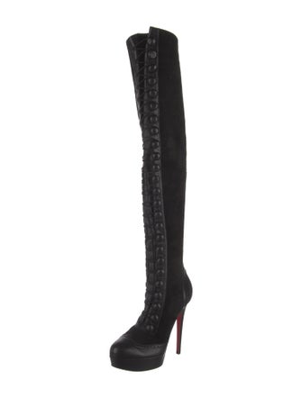 Christian Louboutin Suede Lace-Up Boots